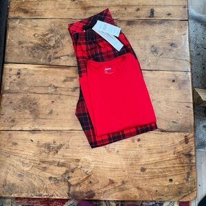 Leveret Kids Pajama Set | 2-Piece Red Plaid | Size 12Y | NWT